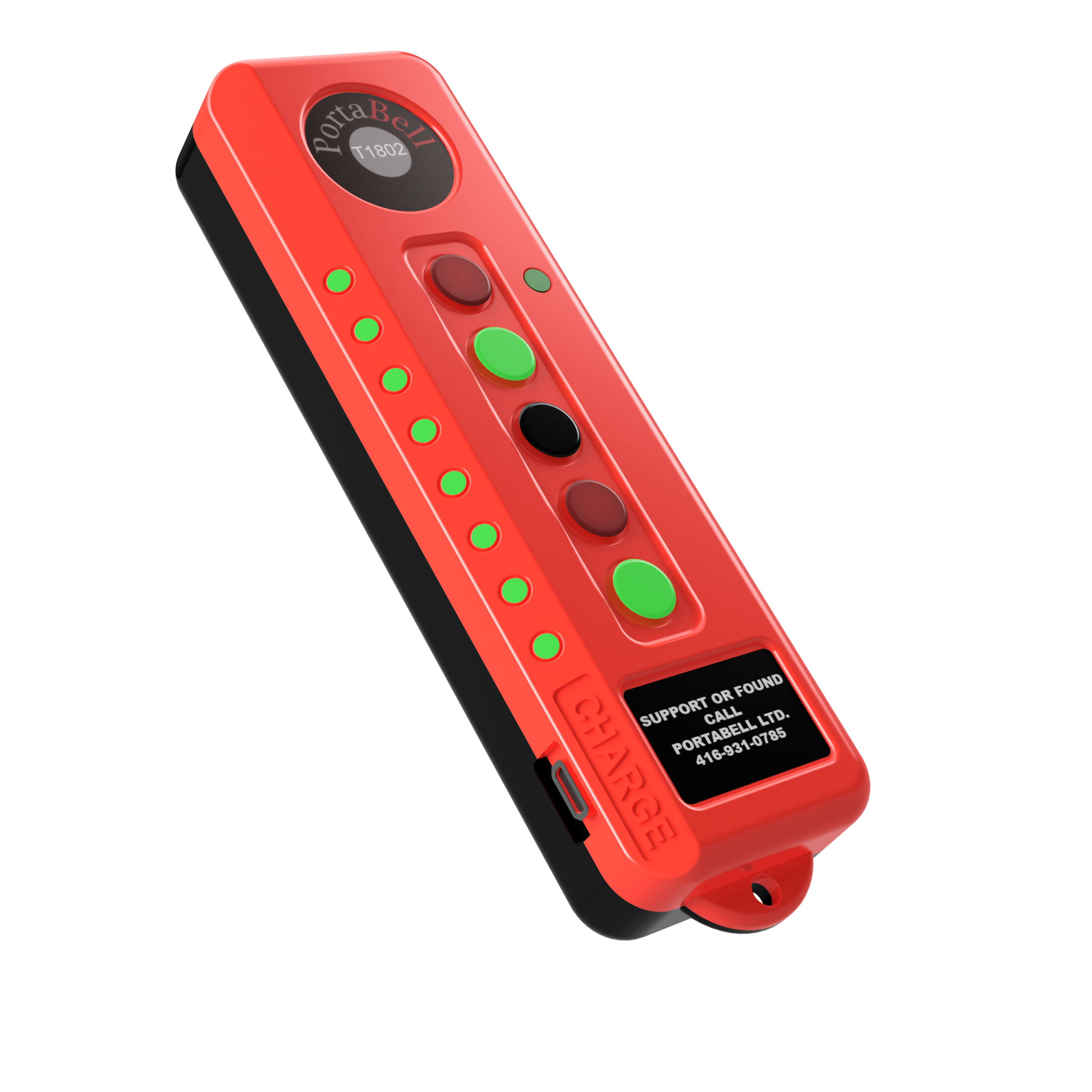 PortaBell wireless transmitter with LED indicators used to send rolling and cut signals on film and television sets